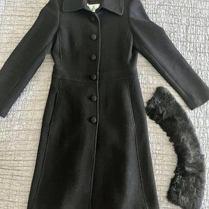 Guess by Marciano Knee Length Coat with Attachable Rabbit Fur Collar